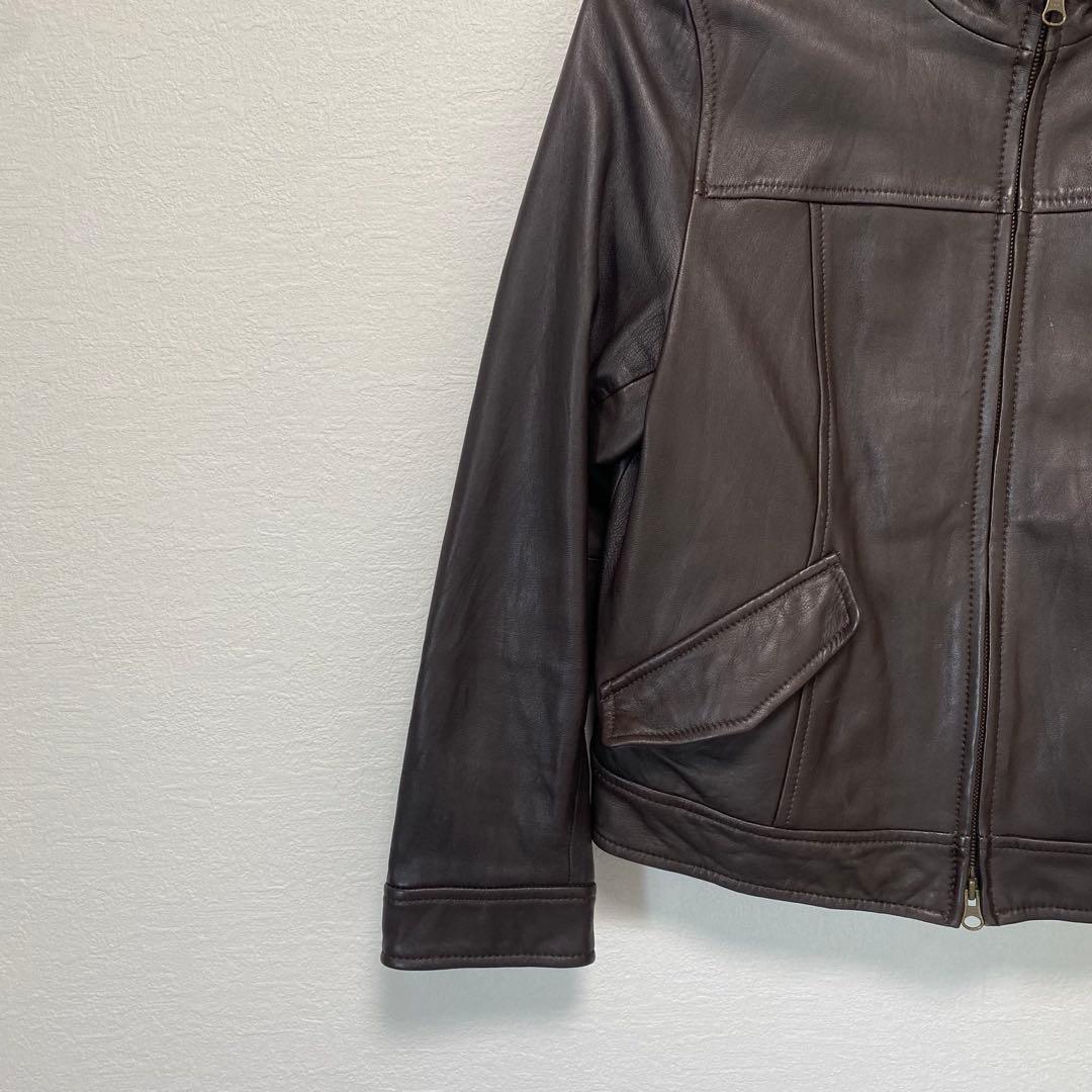 23区　 46サイズ　X L相当　羊革　ラムレザー　ジャケット　ダークブラウン