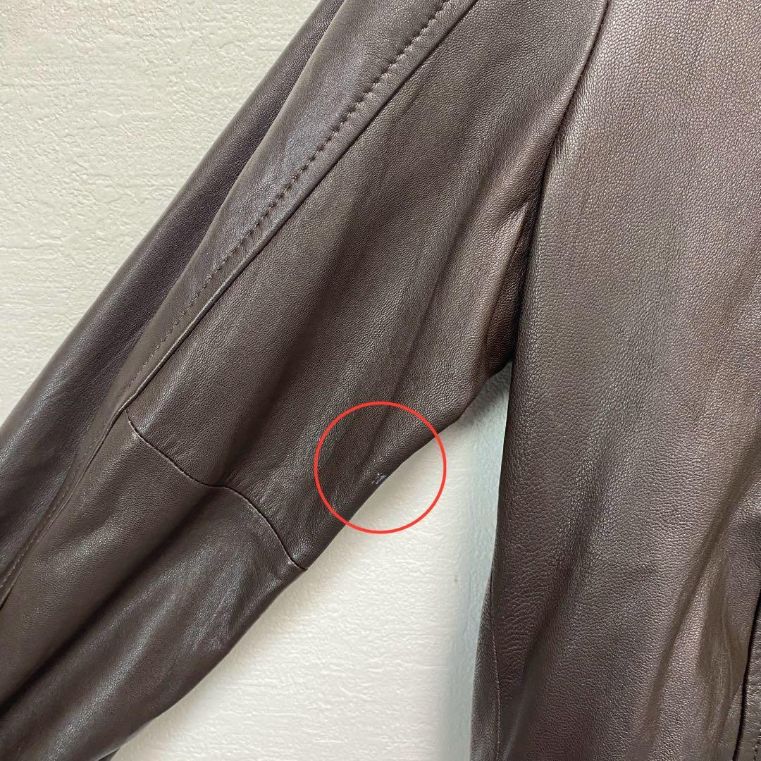 23区　 46サイズ　X L相当　羊革　ラムレザー　ジャケット　ダークブラウン