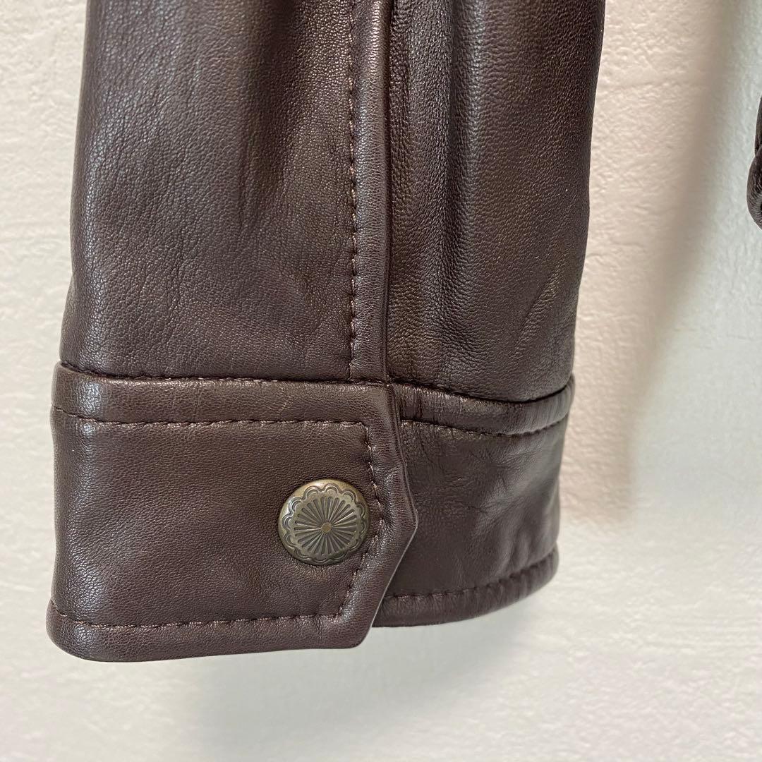 23区　 46サイズ　X L相当　羊革　ラムレザー　ジャケット　ダークブラウン