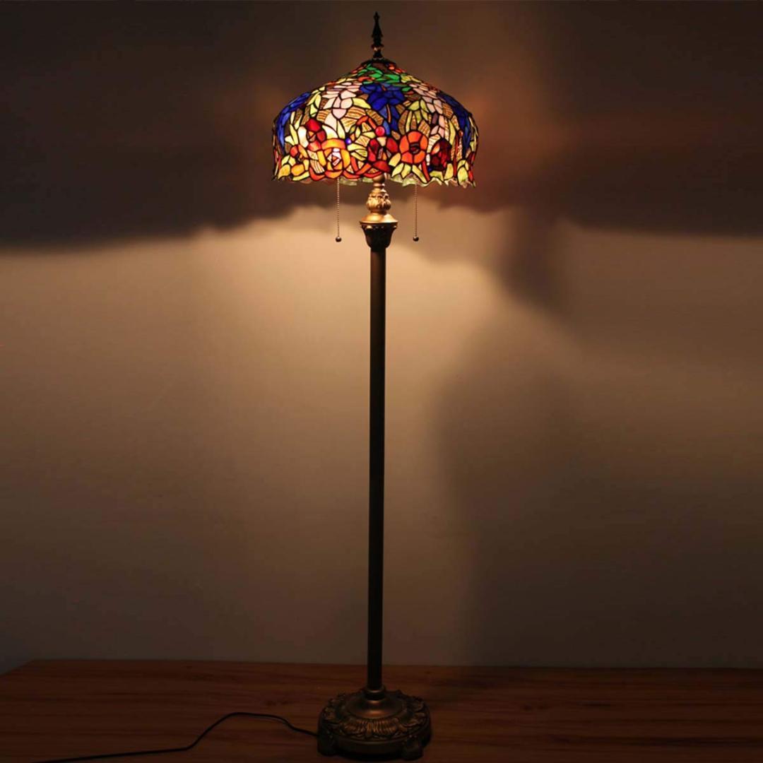 フロアライト 薔薇 アンティーク スタイル ステンドグラス 藤