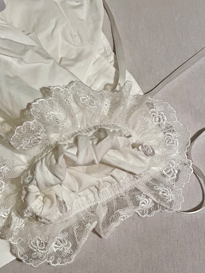 付け袖ブラウス 半袖/長袖 ホワイトM 新品 華ロリ　ロリータ