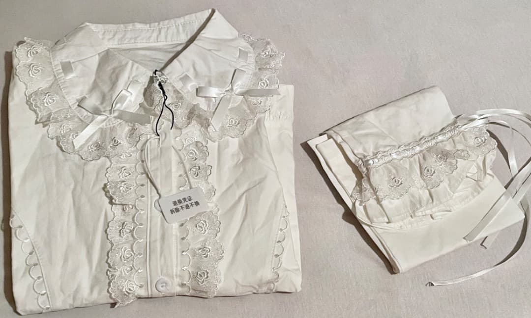 付け袖ブラウス 半袖/長袖 ホワイトM 新品 華ロリ　ロリータ