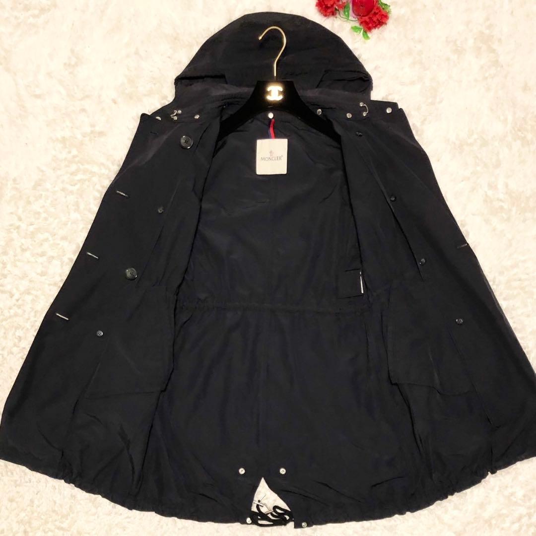 美品/希少 モンクレール TARIEC 刺繍ワッペン トレンチコート ブラック