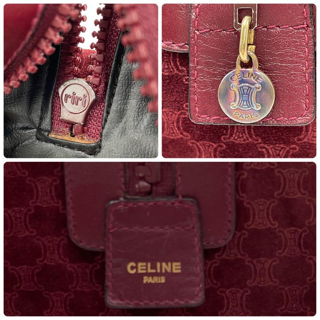 レア✨セリーヌ ヴィンテージ ボストンバッグ マカダム柄 スエード レザー