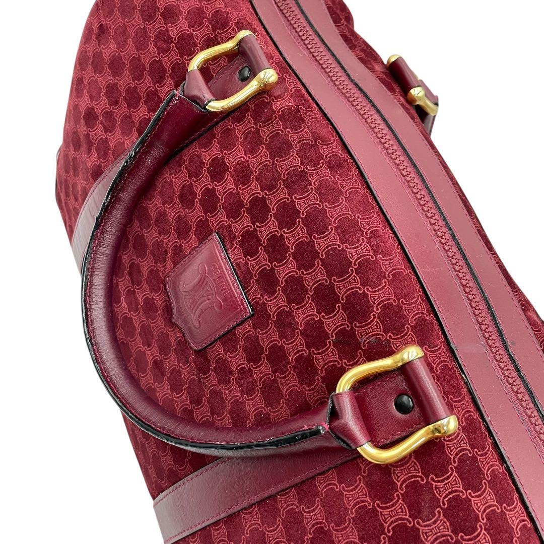 レア✨セリーヌ ヴィンテージ ボストンバッグ マカダム柄 スエード レザー