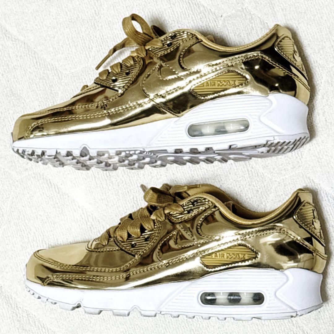 NIKE エアマックス90 SP メタリッククローム 23.5 ナイキ ゴールド