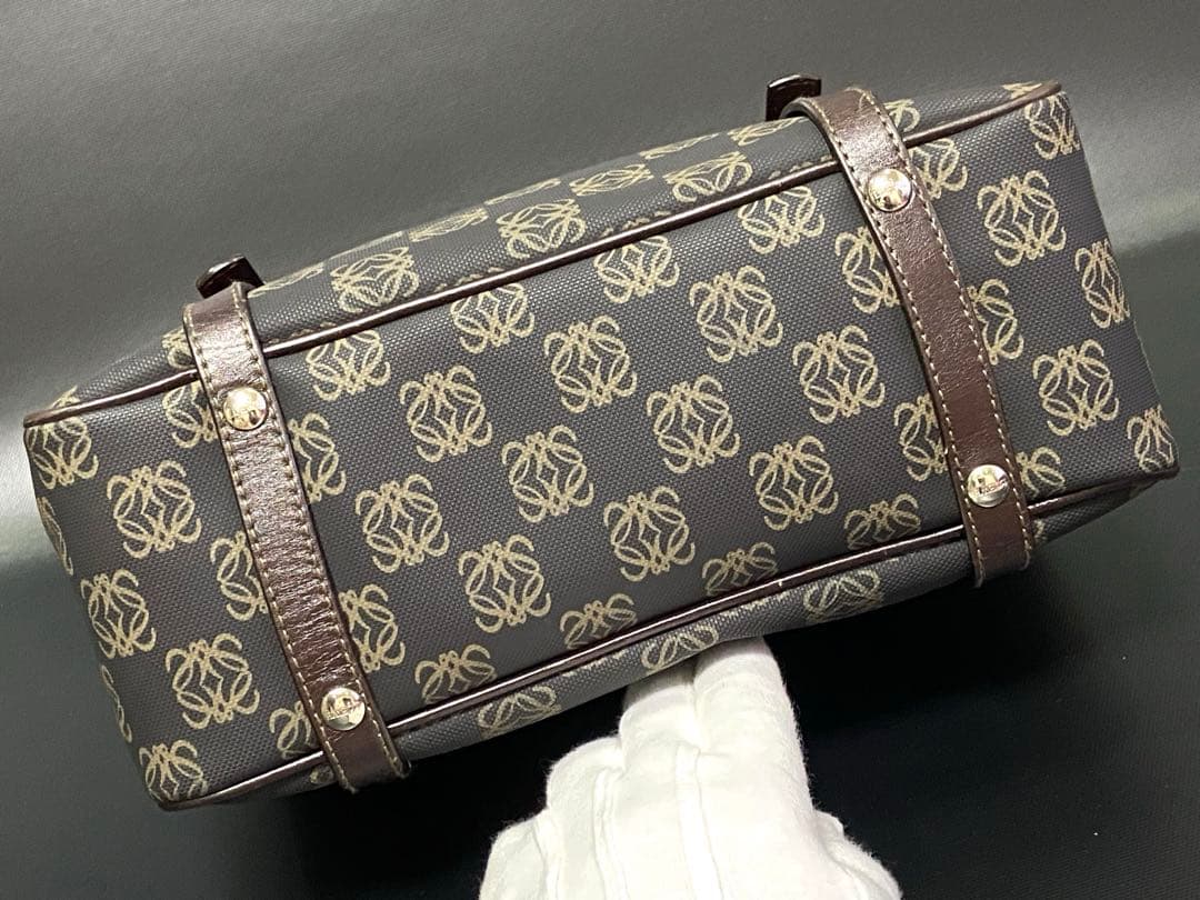 ロエベ ミニボストンバッグ アナグラム アマソナ ハンドバッグ PVC レザー