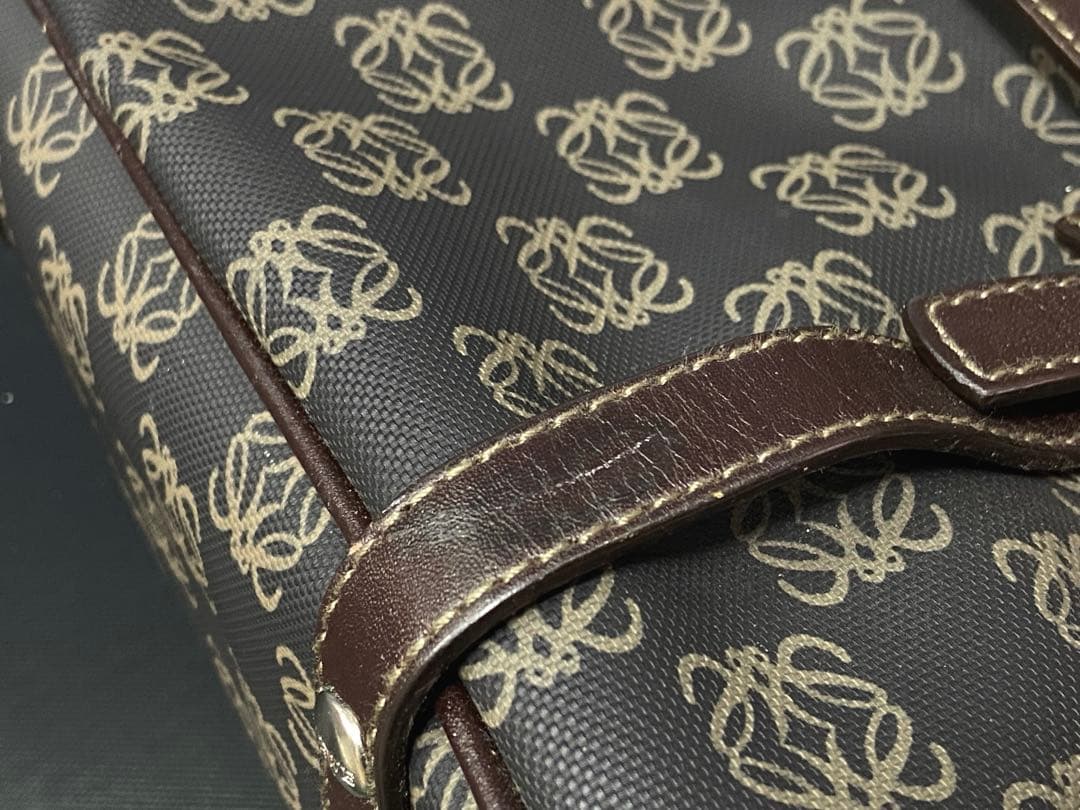 ロエベ ミニボストンバッグ アナグラム アマソナ ハンドバッグ PVC レザー