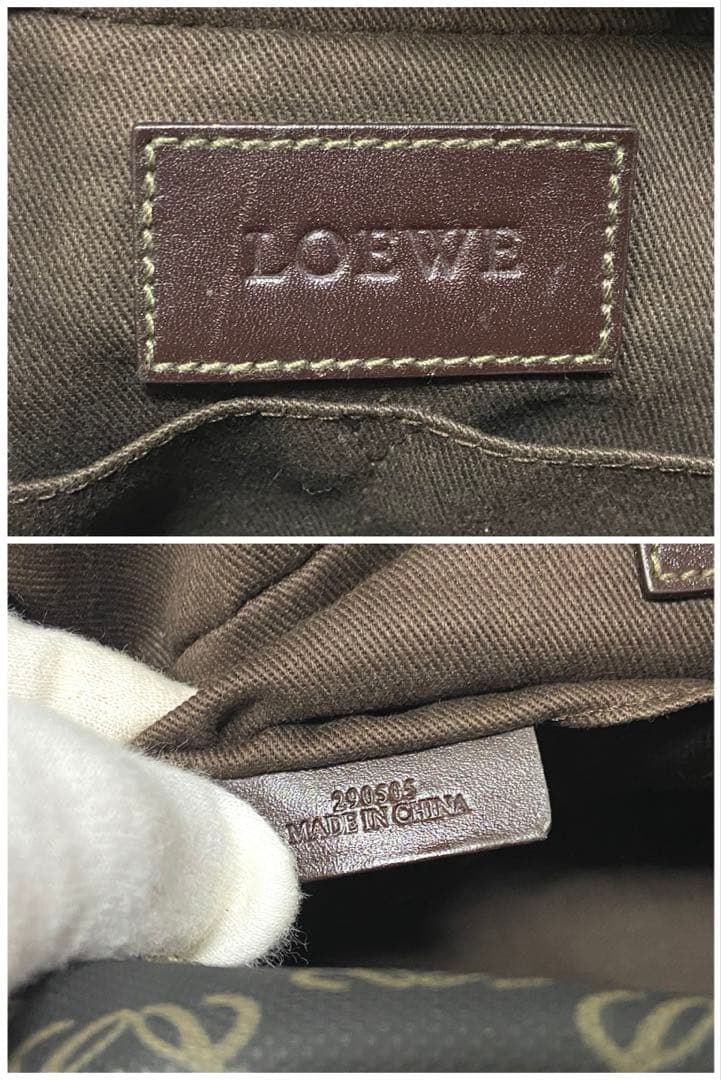 ロエベ ミニボストンバッグ アナグラム アマソナ ハンドバッグ PVC レザー