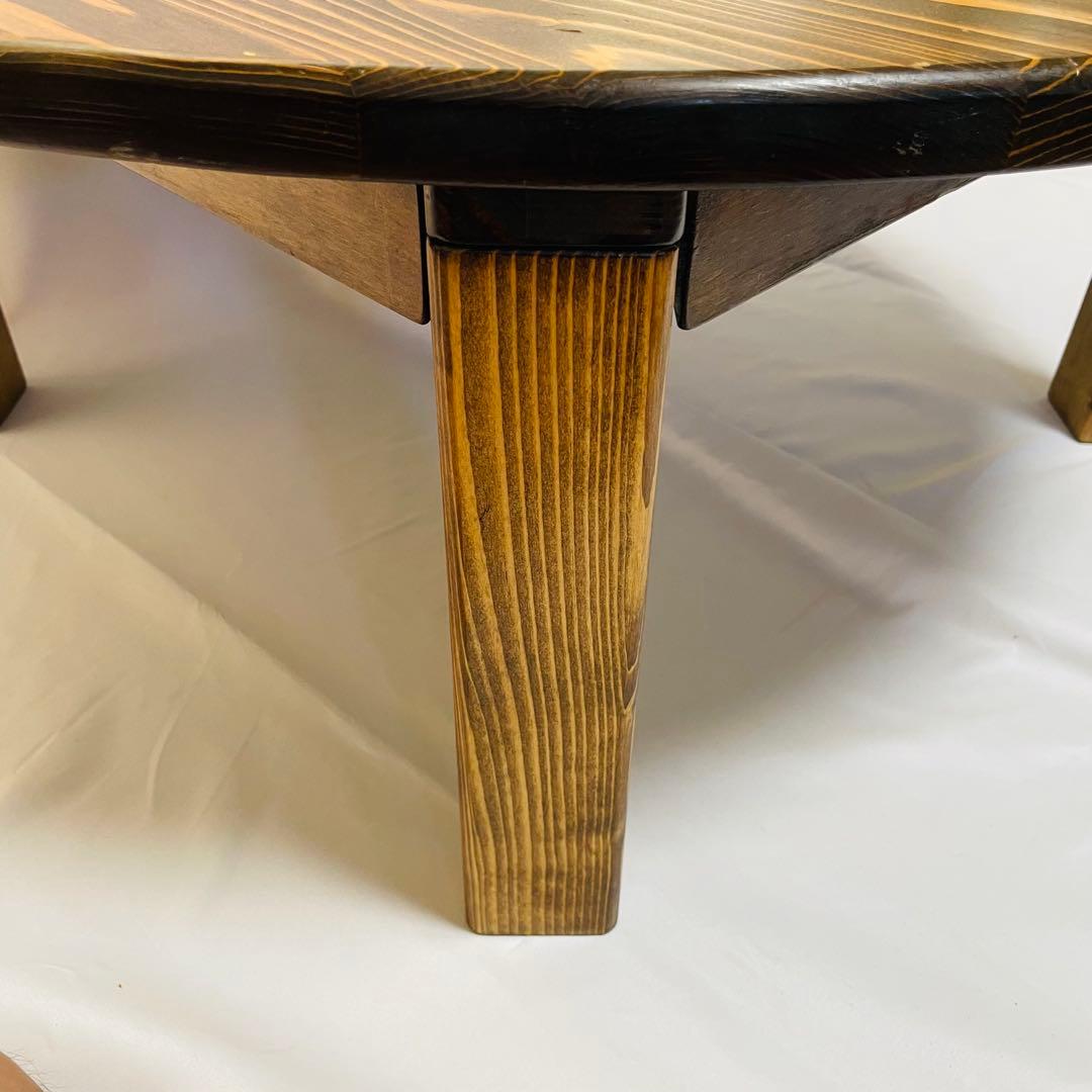 ちゃぶ台 円卓 折り畳み 円形 木製 ローテーブ 昭和レトロ 座卓