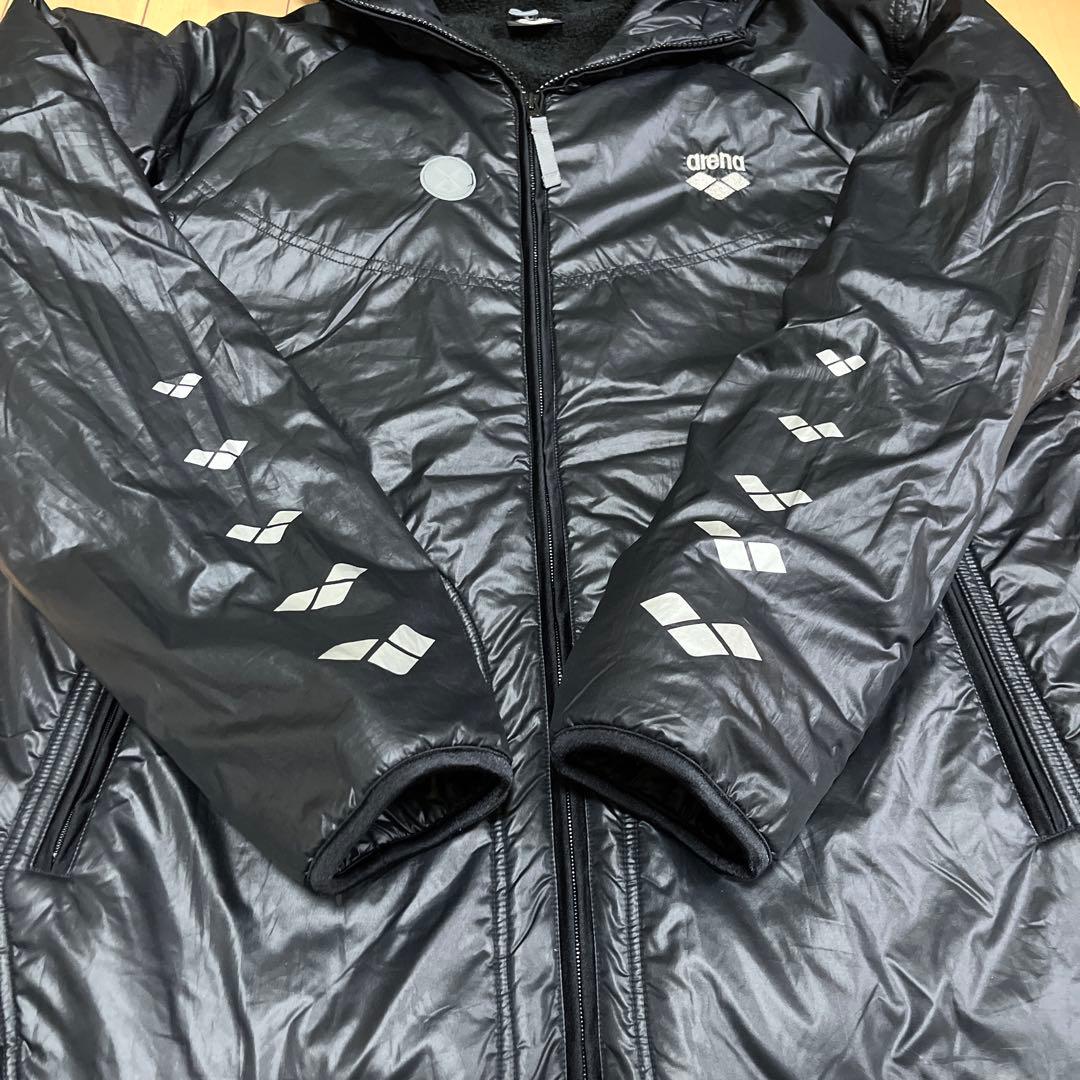 【週末セール！】アリーナ arena フード付 ベンチコート L ボア 水泳競泳