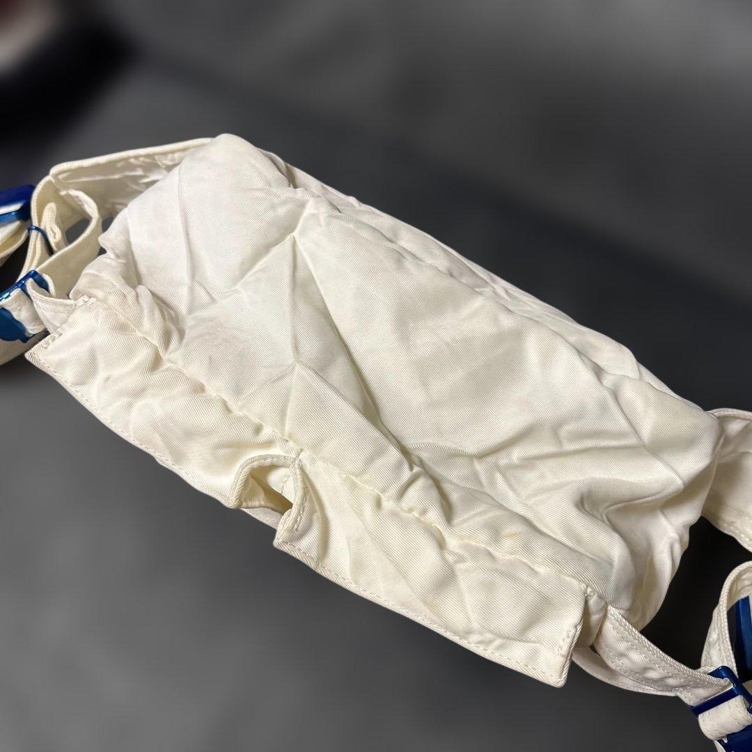 ポーター ウエストポーチ　RIDE 白　ブルー　近江ちぢみ