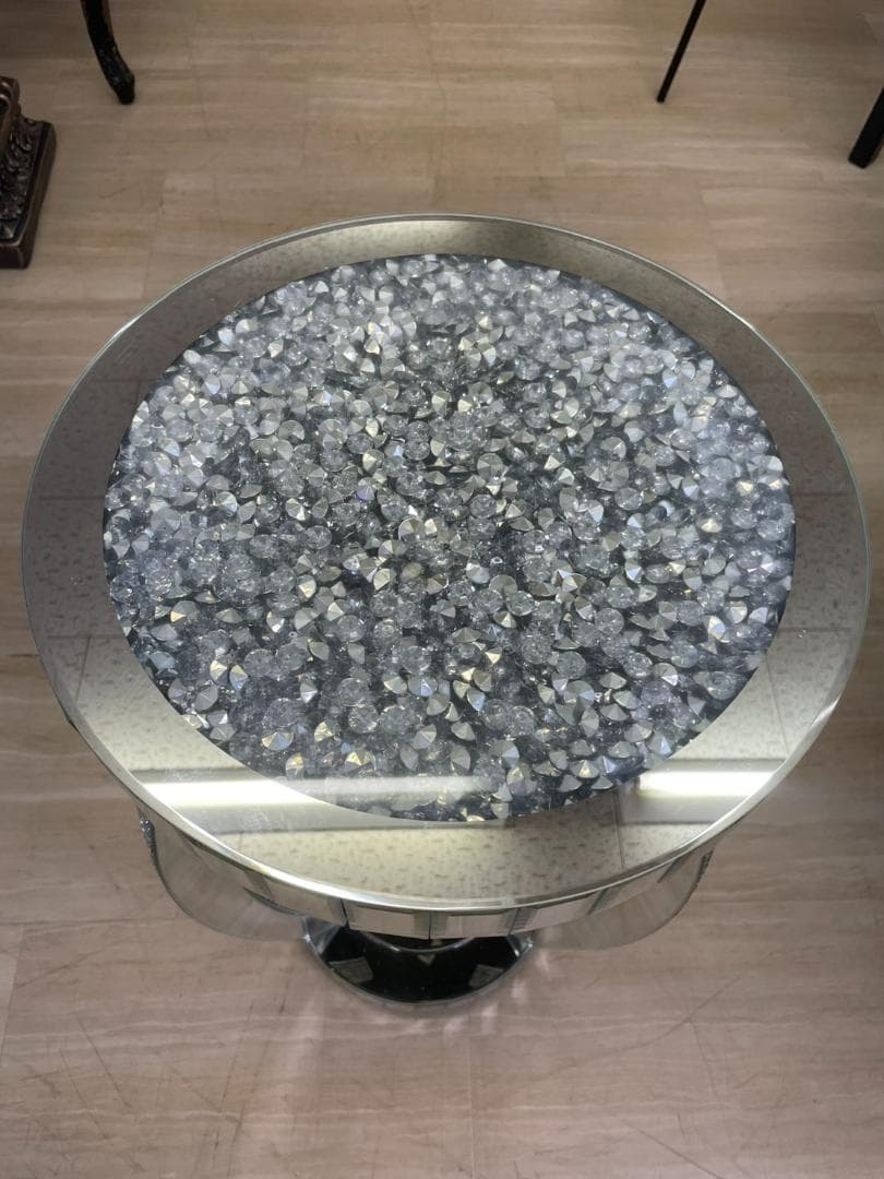 キラキラ　ミラー　スタンド　コラム　花台　飾り台　コレクション　置物　オブジェ