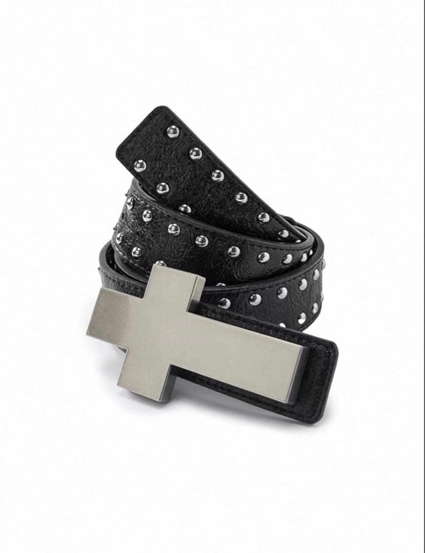 REBEL WAVE ╋ CRACKED LEATHER RIVET BELT
