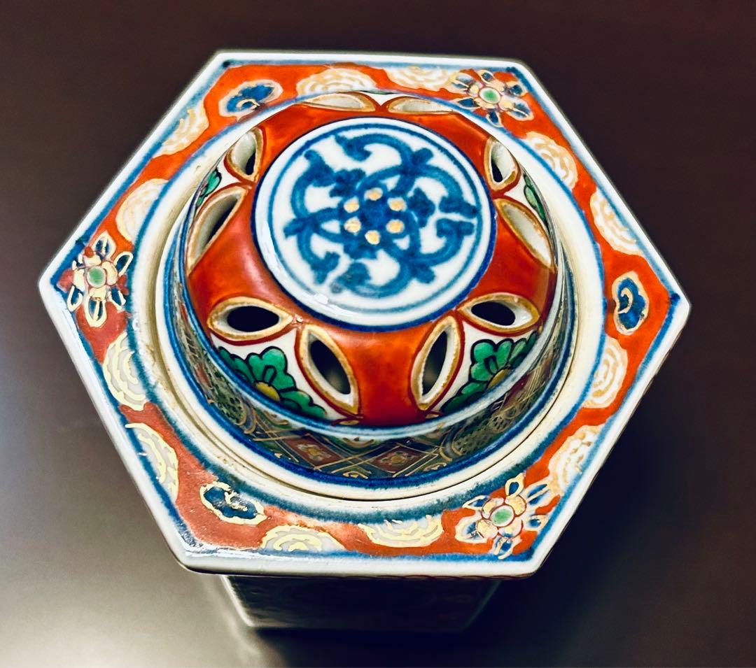 六面香炉　角福　陶器　骨董　美術品