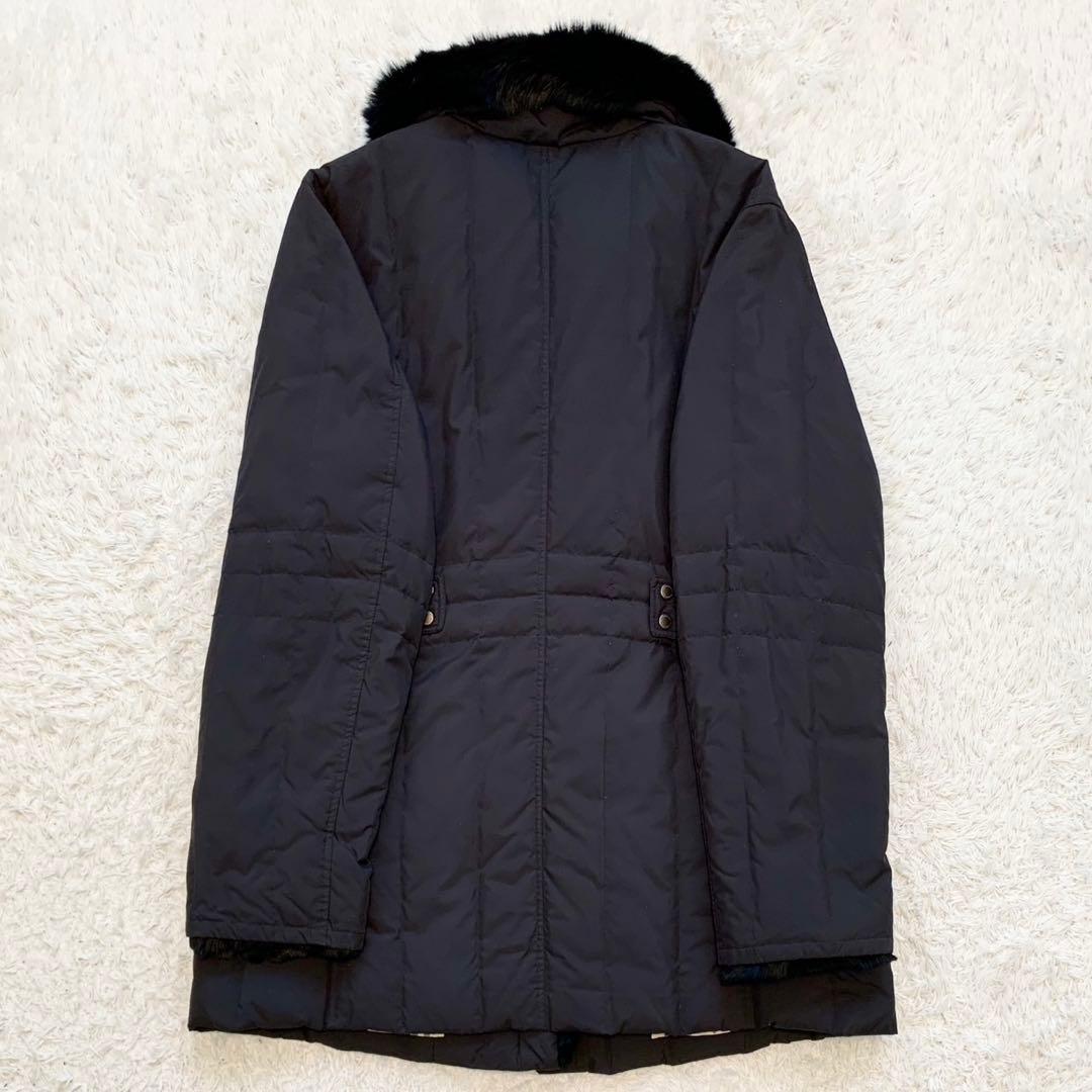 美品 バーバリーロンドン ノバチェック ダウンジャケット コート リアルファー