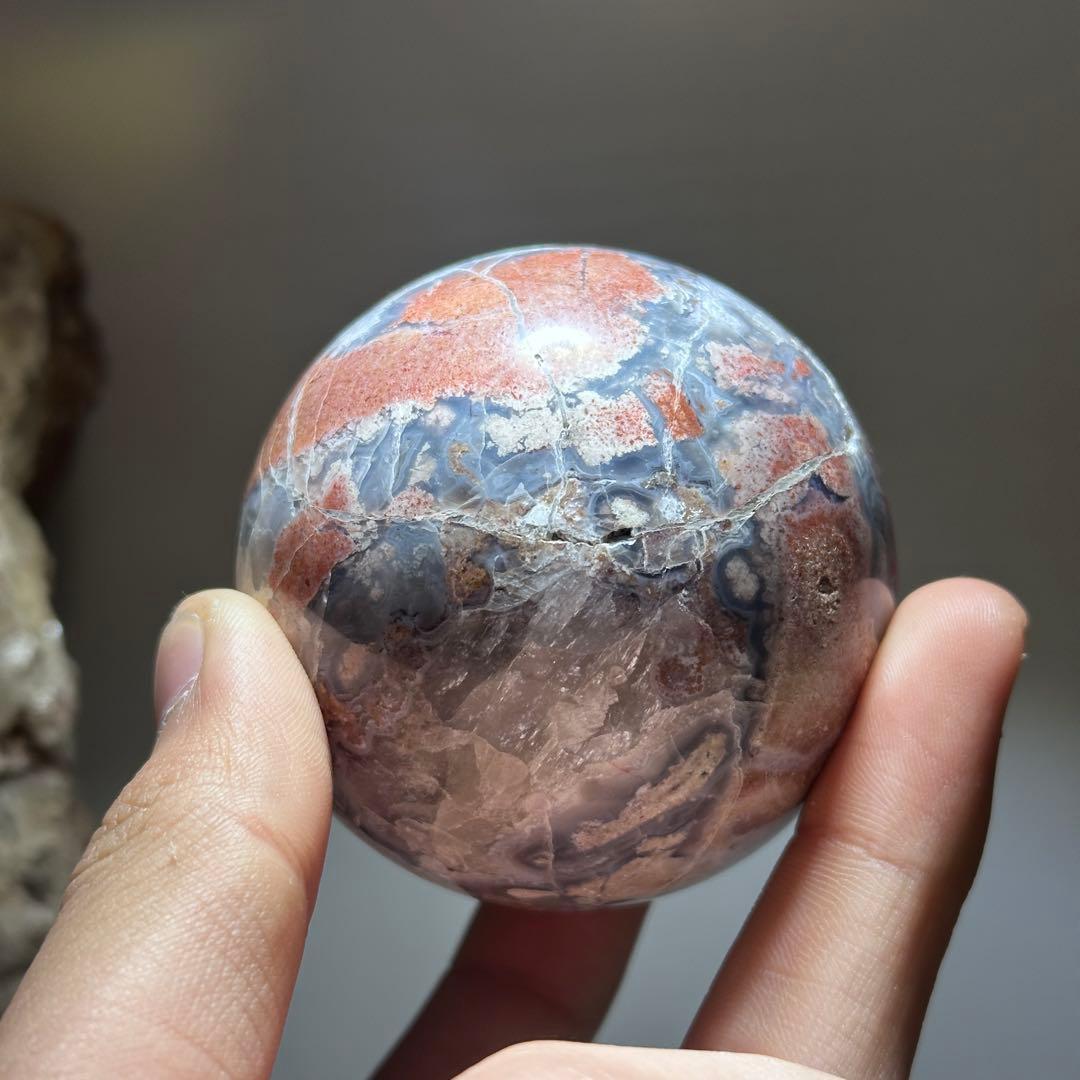 天然石桜瑪瑙のスフィア　丸玉　ご購入前に在庫確認必要G.162