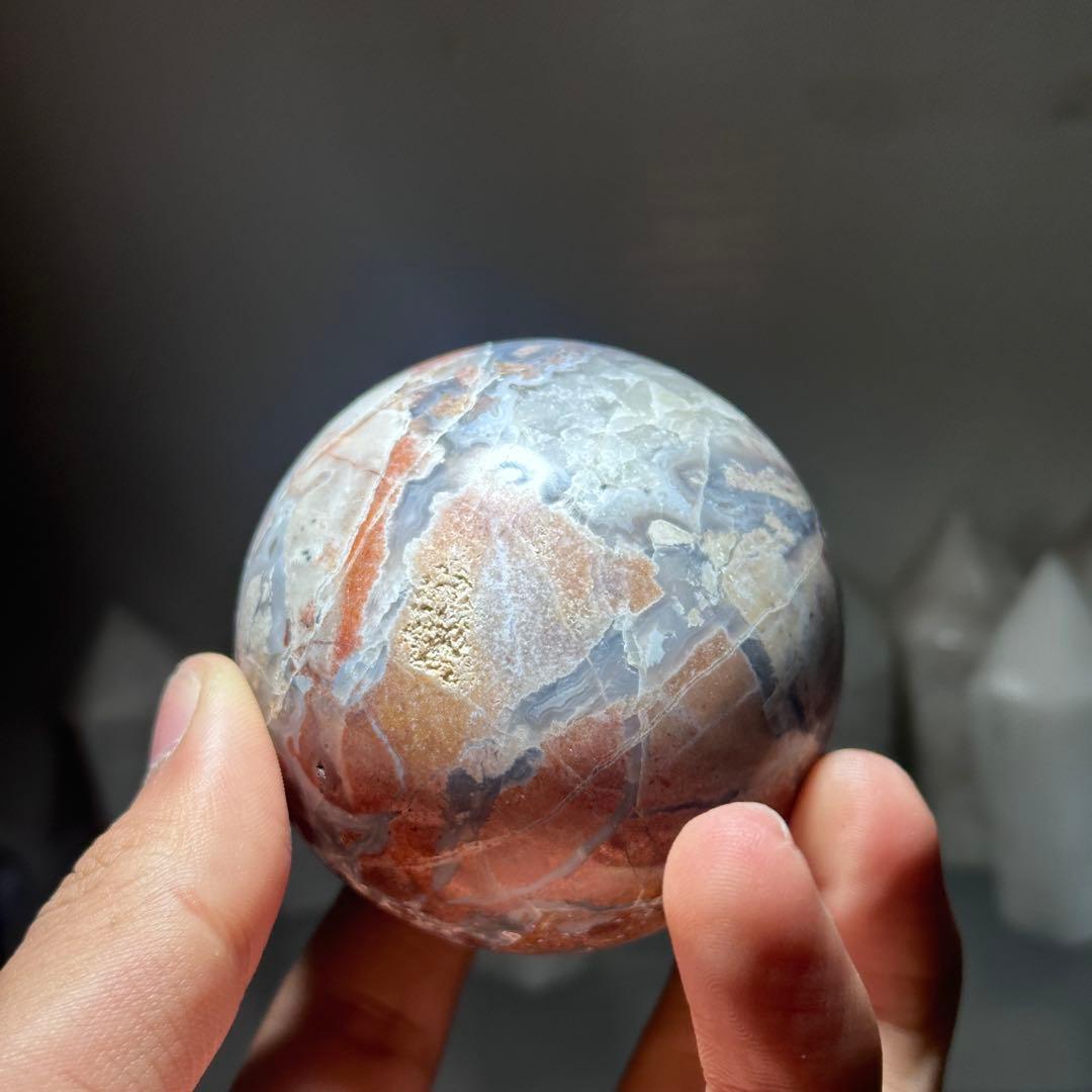 天然石桜瑪瑙のスフィア　丸玉　ご購入前に在庫確認必要G.162