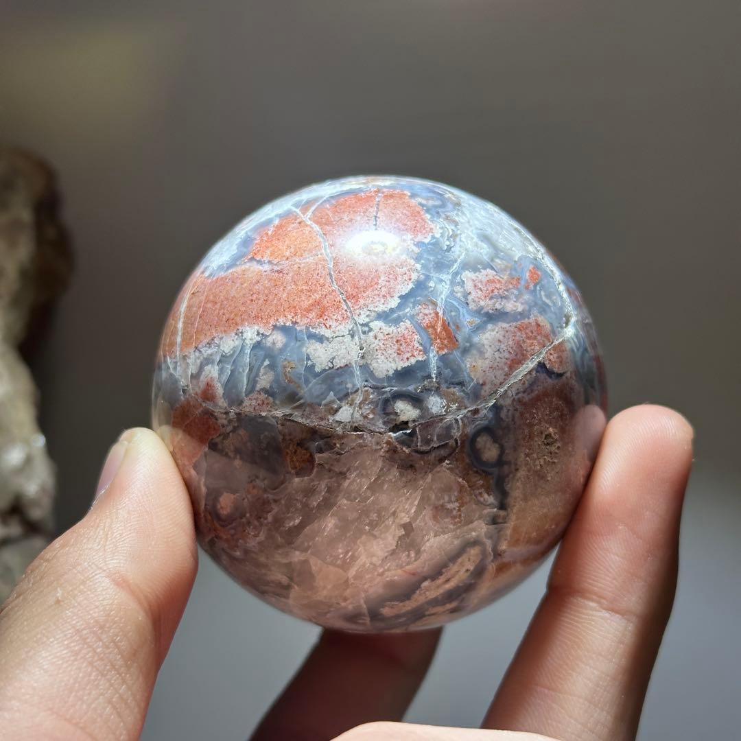 天然石桜瑪瑙のスフィア　丸玉　ご購入前に在庫確認必要G.162