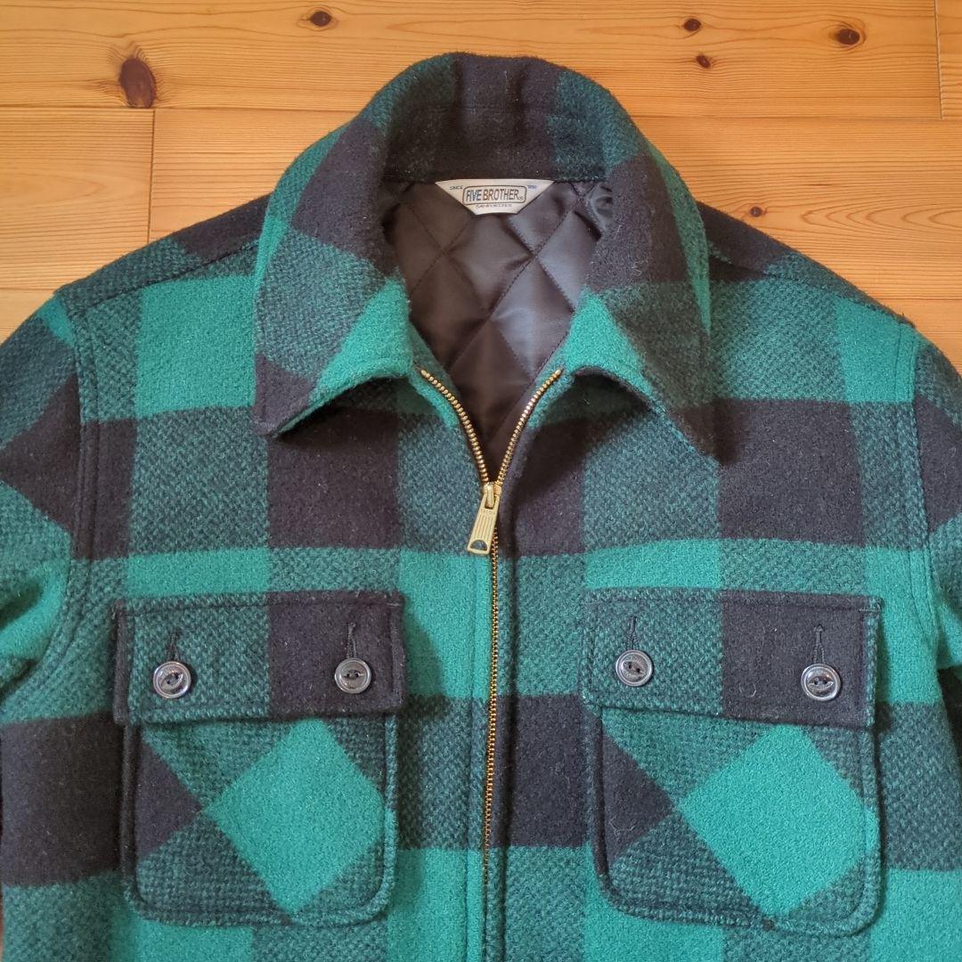 FIVE BROTHER ブロックチェック CPOジャケット キルティング M