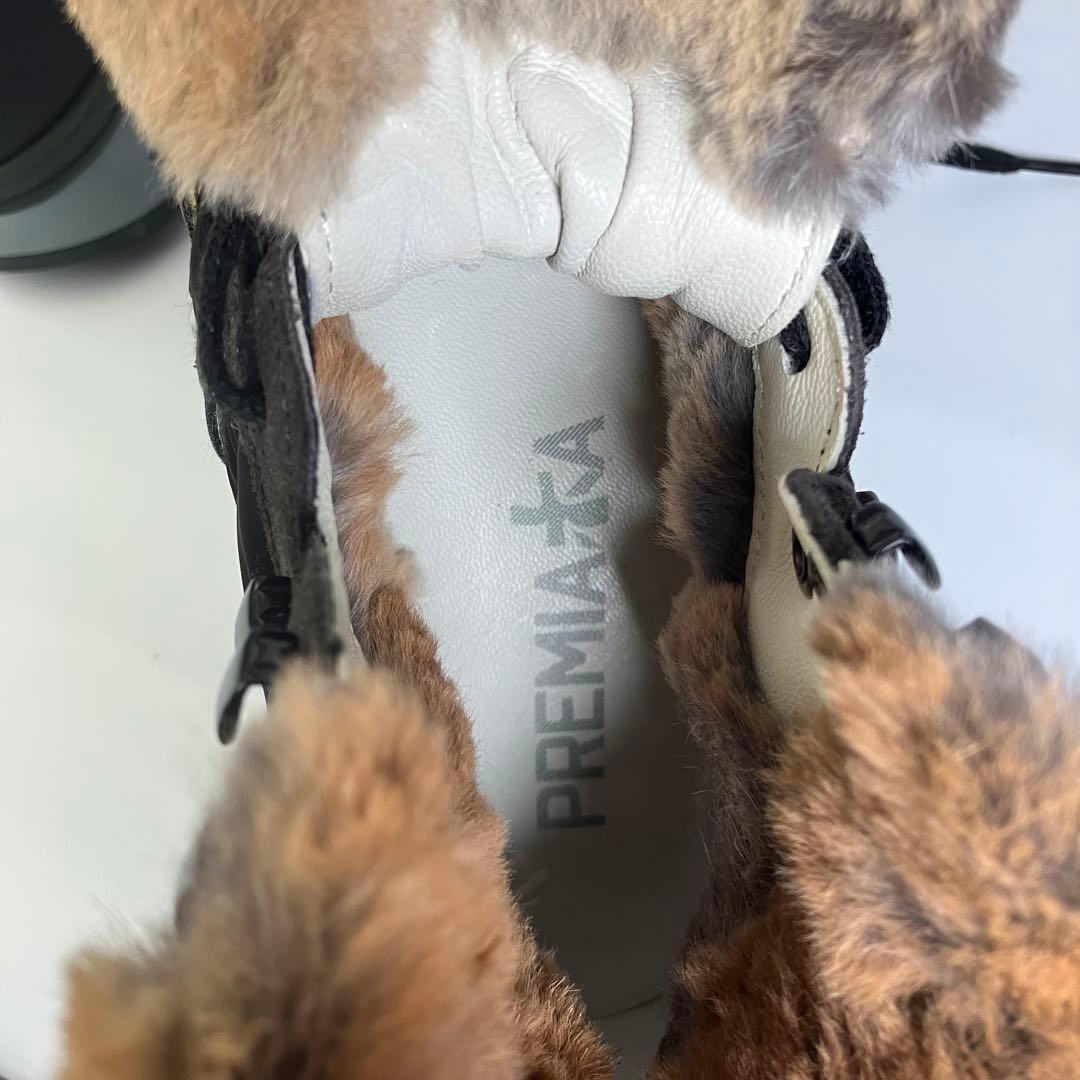 【未使用級】希少　PREMIATA リアルファー　ハイトップスニーカー　黒　26