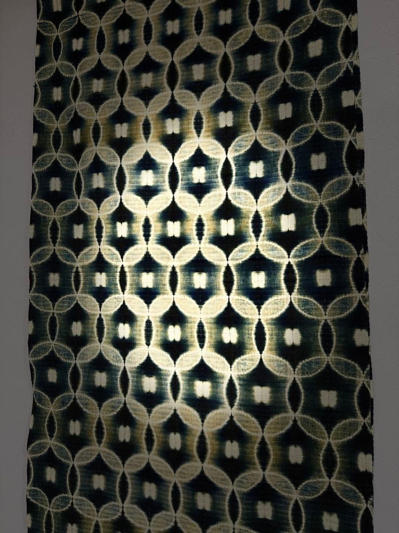 N希少「片野元彦」藍染絞り作家 有松鳴海絞り 天然藍染古布 大阪民藝館出品布