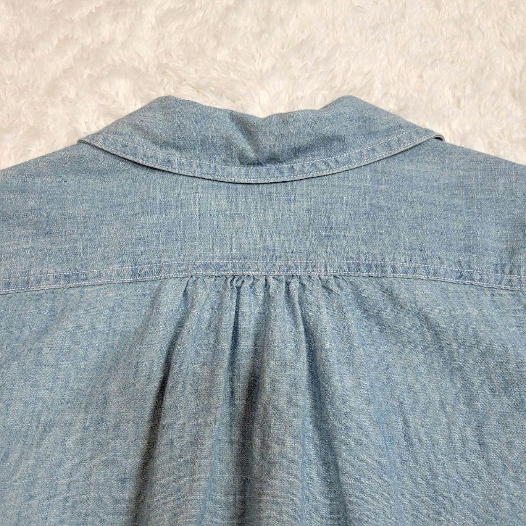 ポロラルフローレン パフスリーブウォッシャブルデニムシャツ 刺繍ロゴ