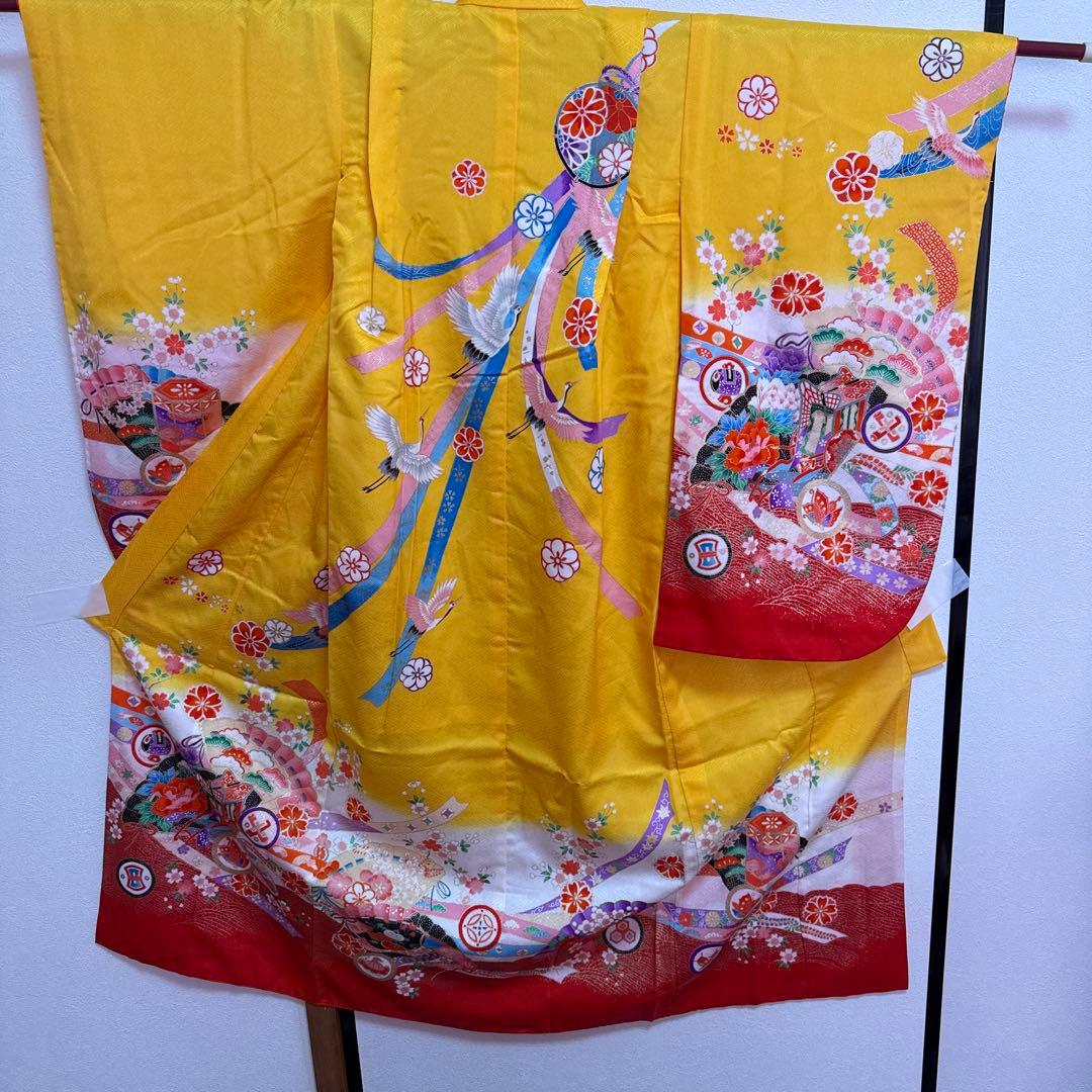 七五三 7歳　女児　お着物フルセット　黄色系