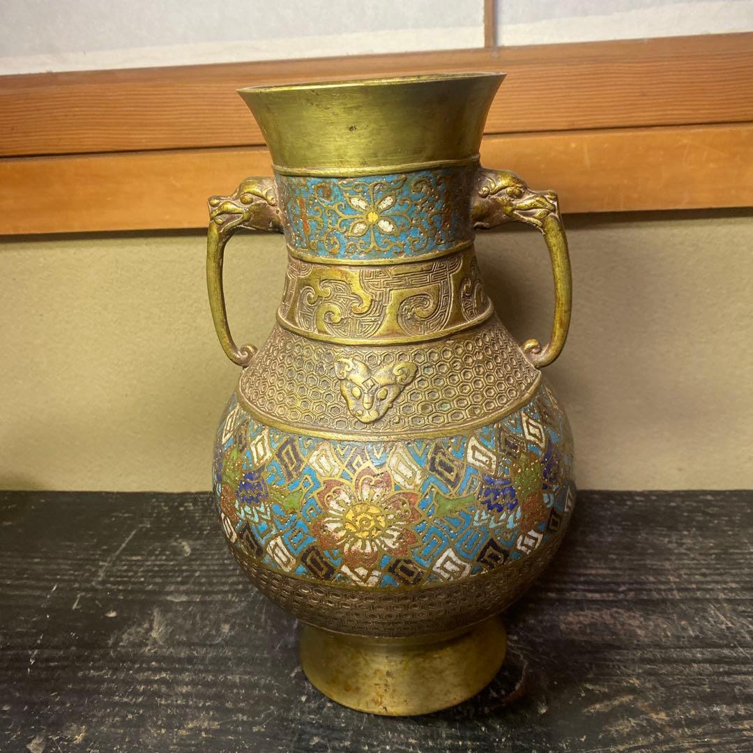 大日本帝国海軍司令部蔵　中国七宝花瓶