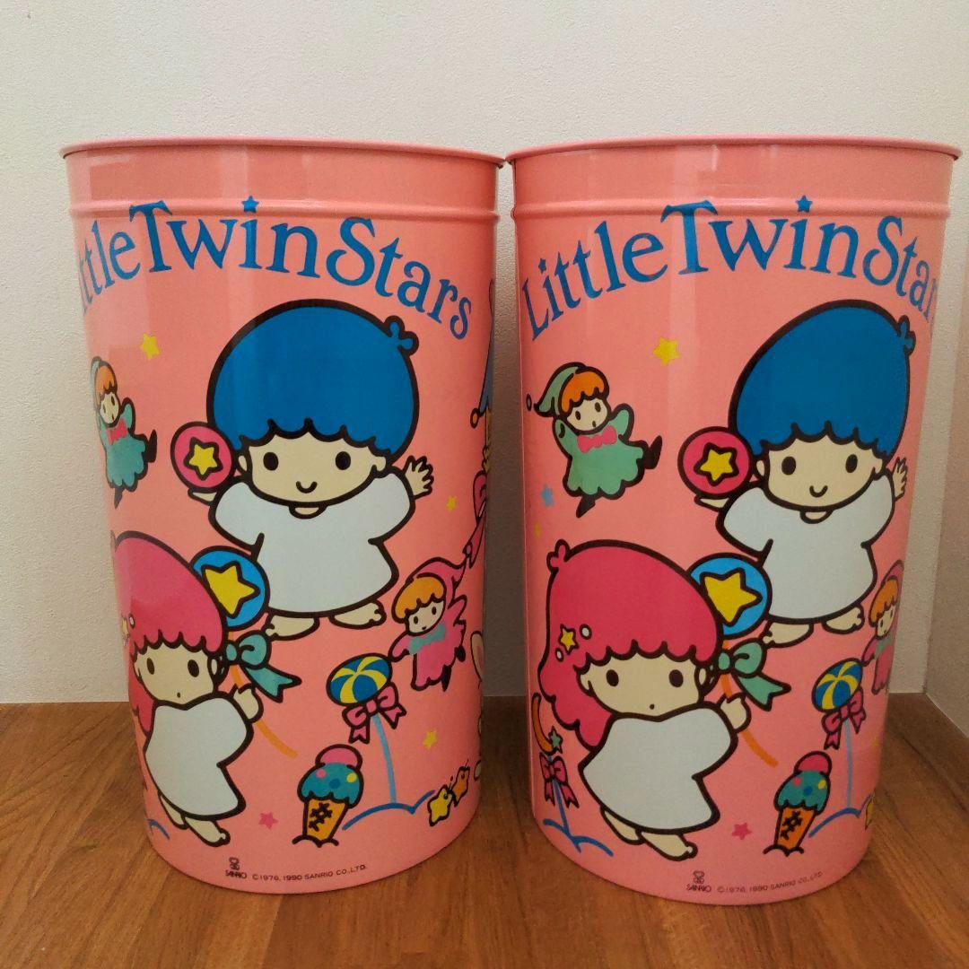 【新品】リトルツインスターズ　キキララ　昭和レトロ　ごみ箱 　スチール缶