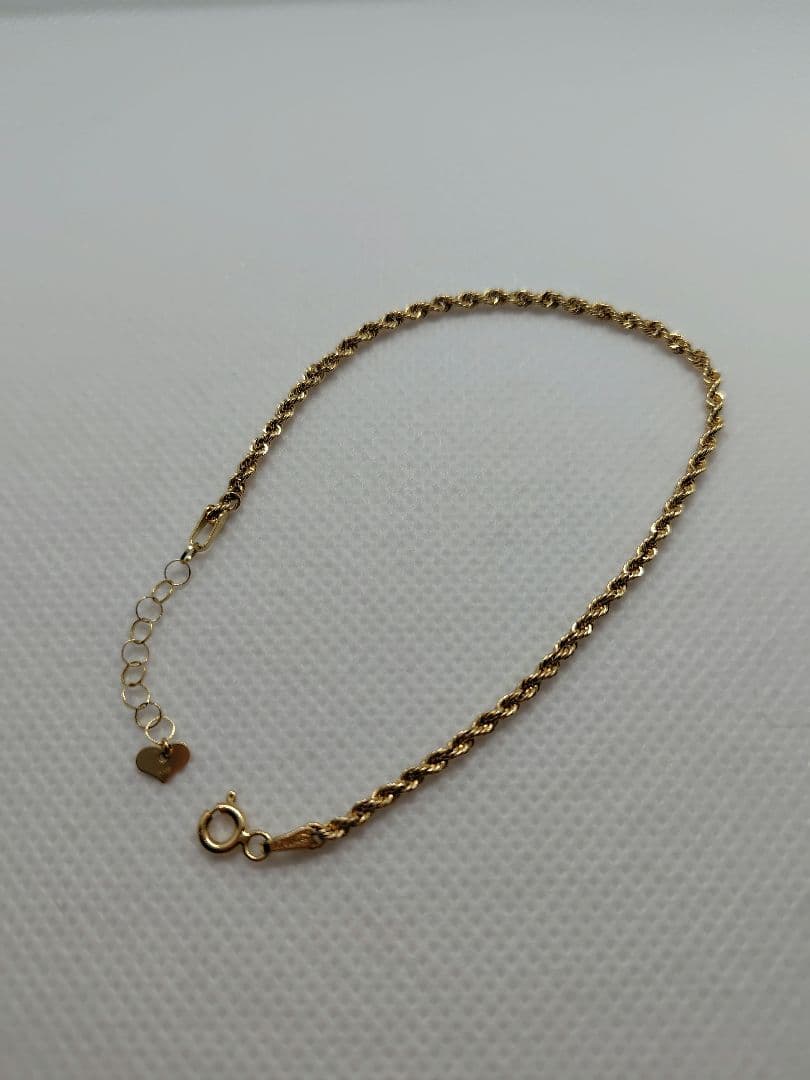 【GSTV】 K18 YG ロープチェーン ブレスレット