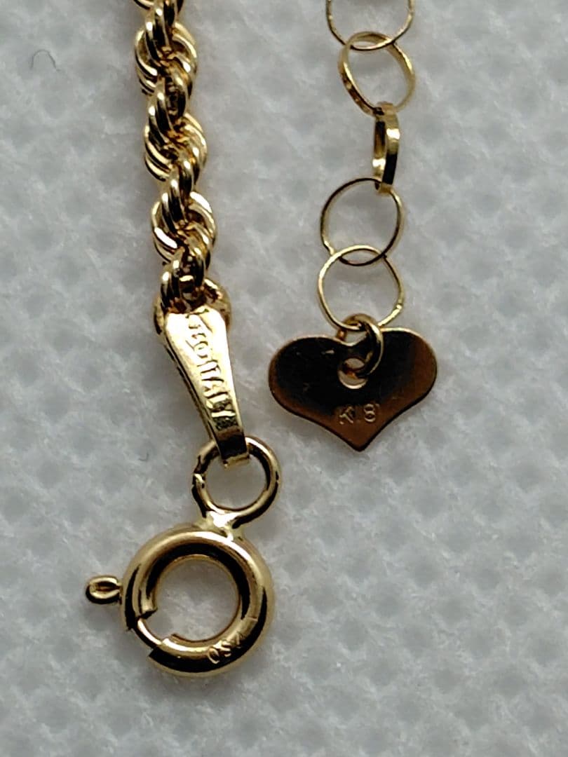 【GSTV】 K18 YG ロープチェーン ブレスレット