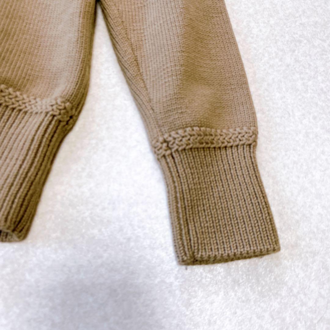 ハイクHYKE 上質ウール羊毛100% Vネックニット ブラウン　1