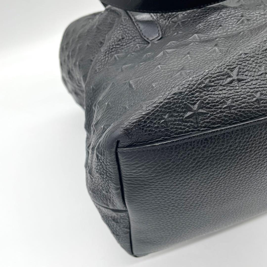 【極美品】ジミーチュウ　トートバッグ　エンボス　ピムリコ　レザー　黒　A4可