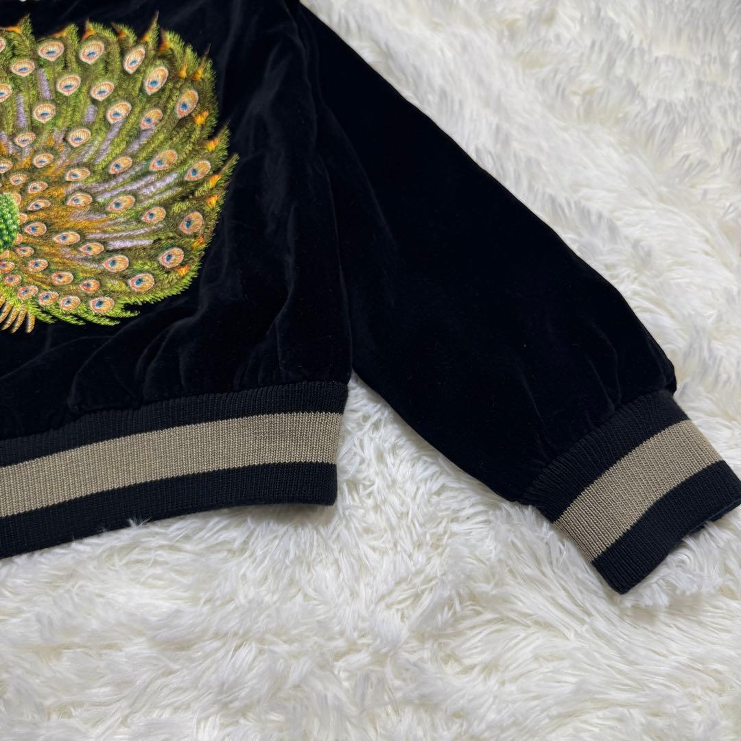 【希少】リバーシブル スカジャン 別珍×サテン 孔雀 伊勢海老 大阪 38 M