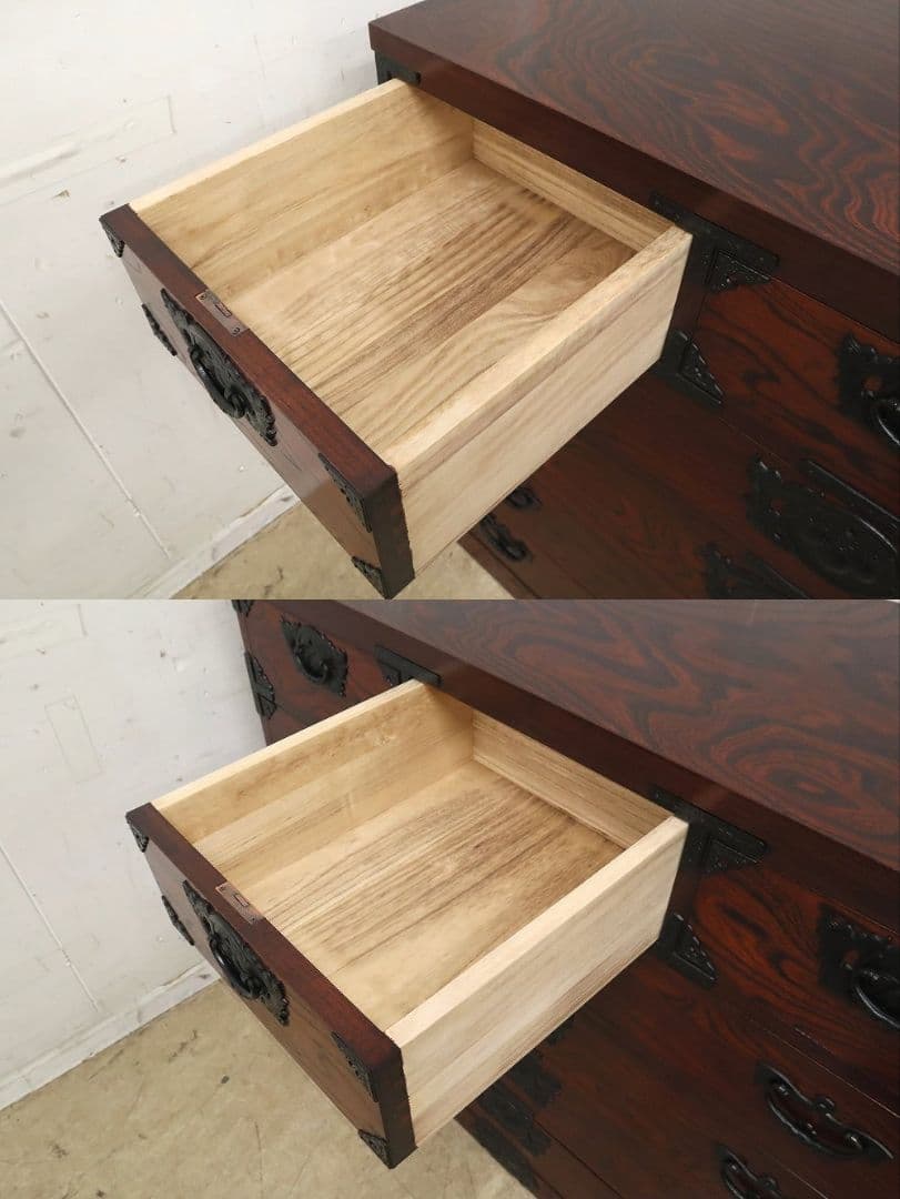 美品【岩谷堂箪笥】ケヤキ欅・5段7杯 整理箪笥 鍵付・チェスト・和箪笥◆民芸家具