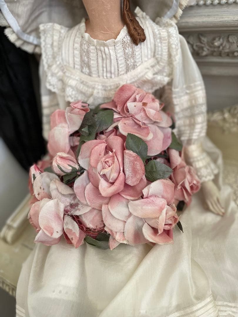 〜♡〜本日限定価格❣️〜♡〜フランスアンティーク 布花 いっぱい ヘッドドレス