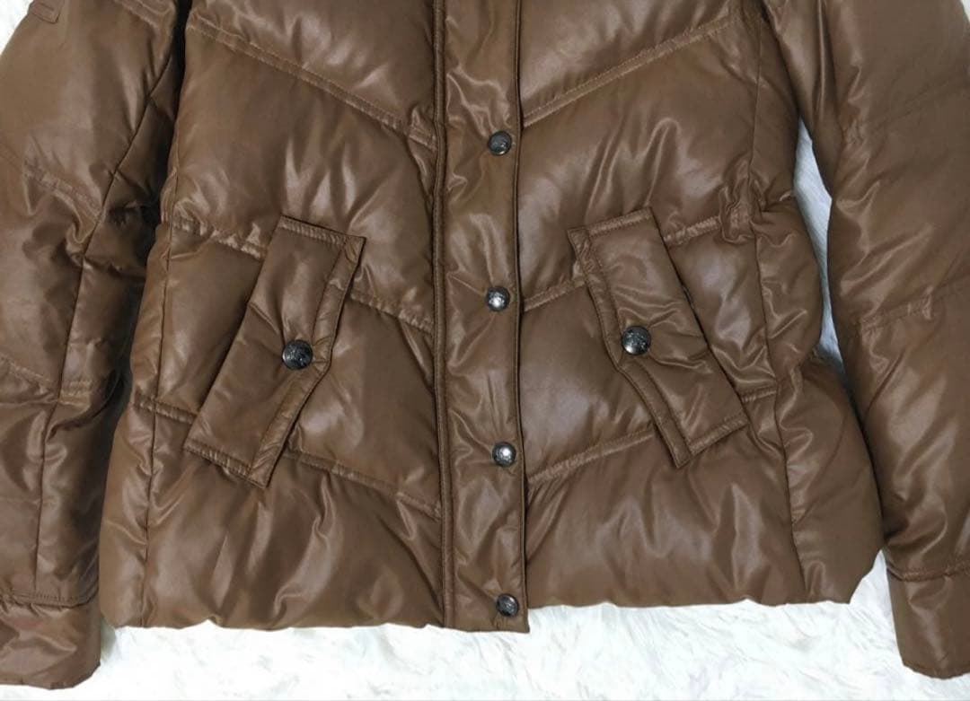 バーバリーブルーレーベル　ダウンジャケット　ラクーンファー　茶色　Mサイズ