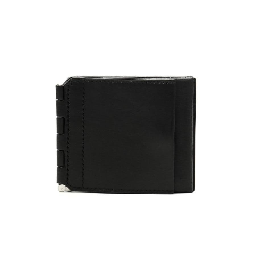 ブラックレザー マネークリップ コンパクト