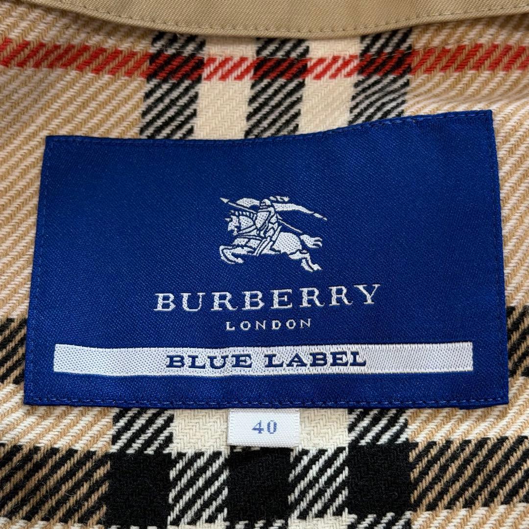 バーバリーブルーレーベル　トレンチコート　ライナー付　ノバチェック　ベージュ　L