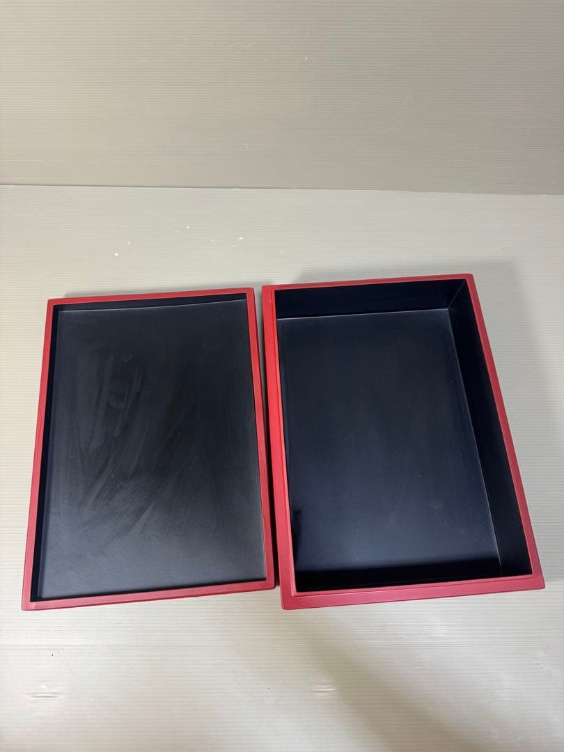 2266  昭和レトロ 仙台堆朱 漆塗り 筆箱 文箱 小物入れ 未使用