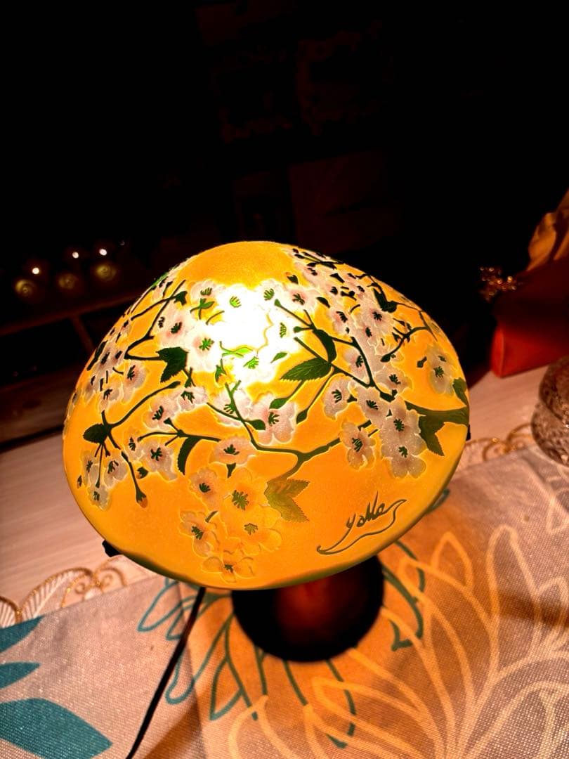 レア傘人気キノコ型✳︎ガレ風スタンドライト　　フロアライト桜模様⭐︎