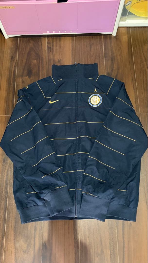 【美品】08-09 NIKE インテルミラノ ナイロン ジャケット ブルゾン Ｌ