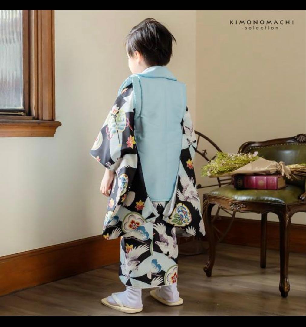 七五三 男の子 3歳 被布セット 小町kids 【鷹と松に七宝】 10点セット