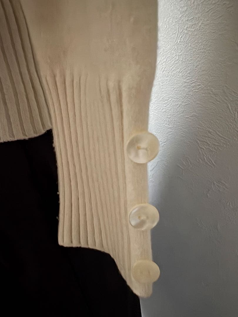 エムズグレイシー　リブ襟 花モチーフ 長袖ニット38