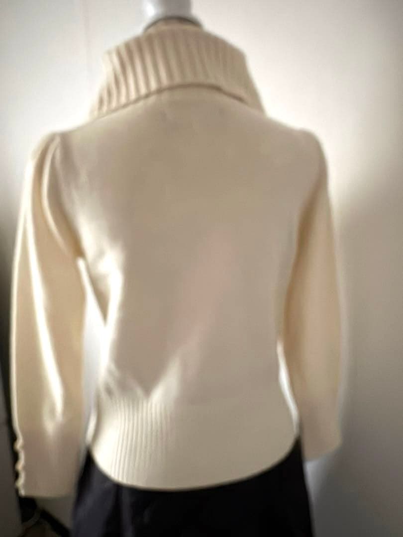 エムズグレイシー　リブ襟 花モチーフ 長袖ニット38