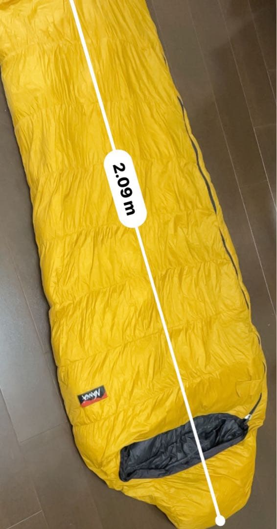 NANGA ダウン寝袋 イエロー/ブラック 80%ダウン