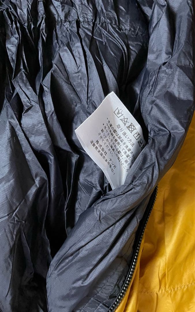 NANGA ダウン寝袋 イエロー/ブラック 80%ダウン