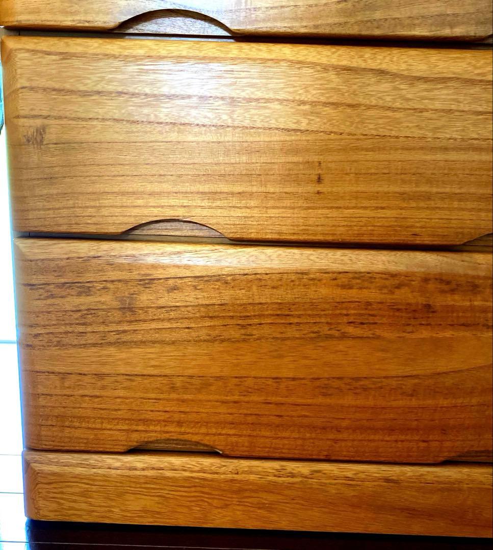 ナチュラルウッド 5段チェスト桐タンス