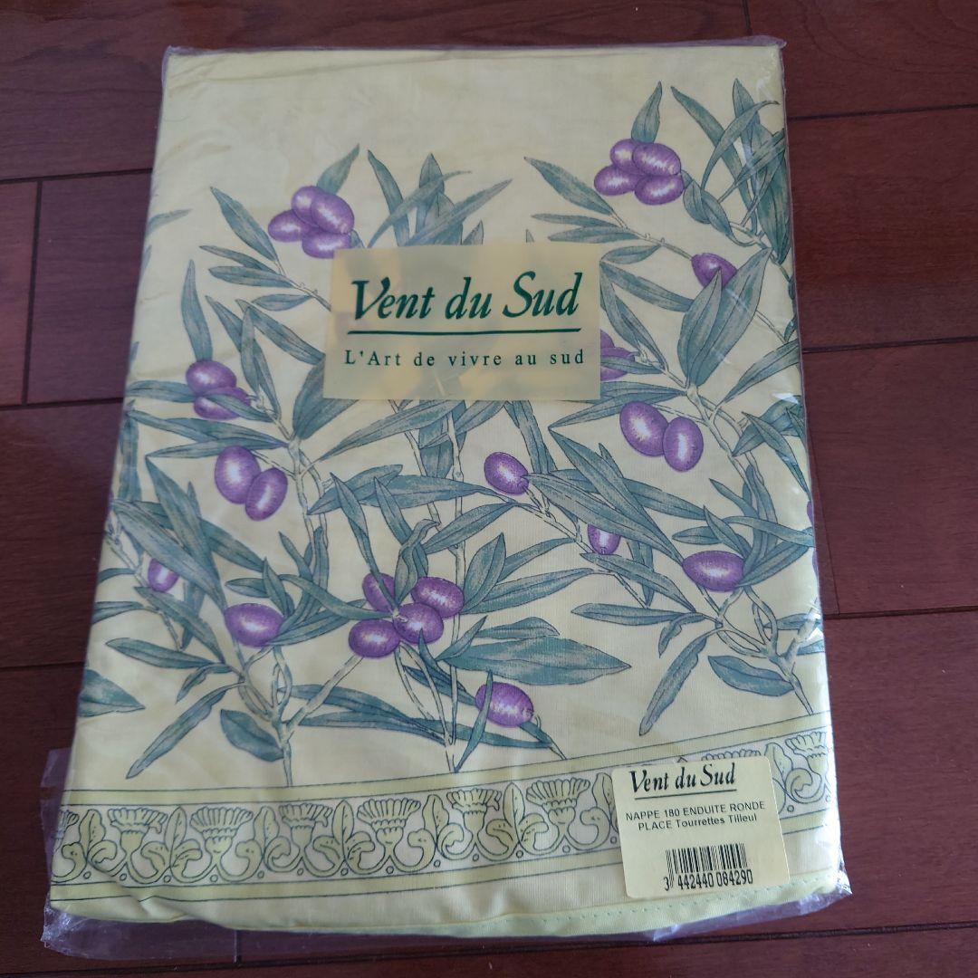 フランス製Vent du Sud オリーブデザイン テーブルクロス　円形